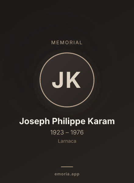 Memorial portrait of Joseph Philippe Karam