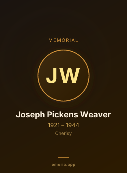 Memorial portrait of Joseph Pickens Weaver