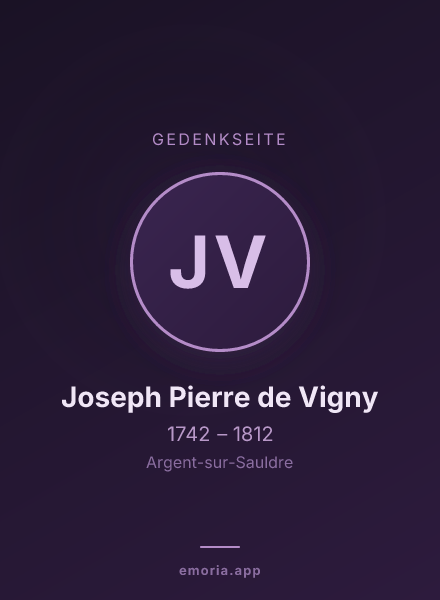 Gedenkportrait von Joseph Pierre de Vigny
