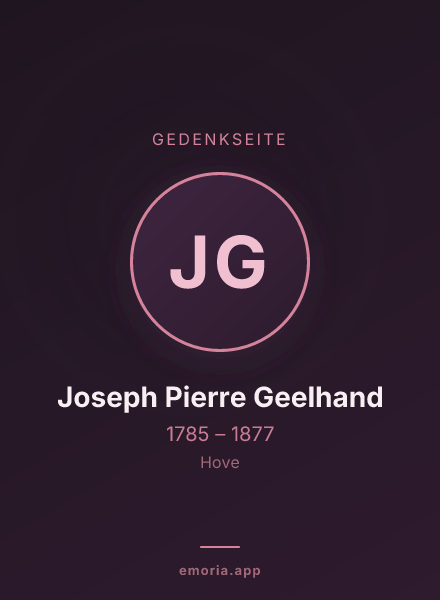 Gedenkportrait von Joseph Pierre Geelhand