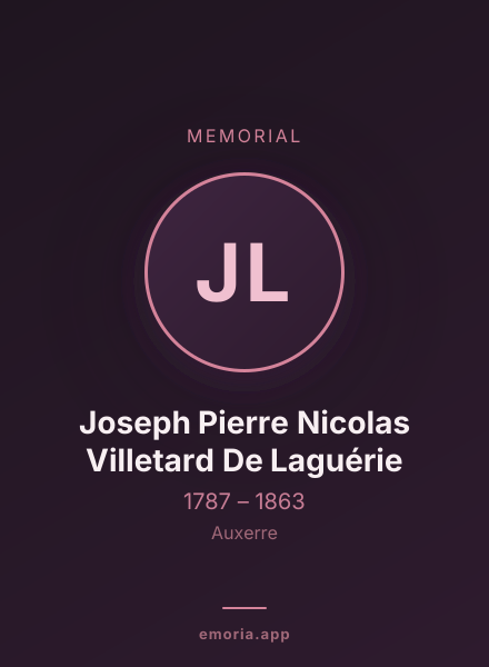 Memorial portrait of Joseph Pierre Nicolas Villetard De Laguérie