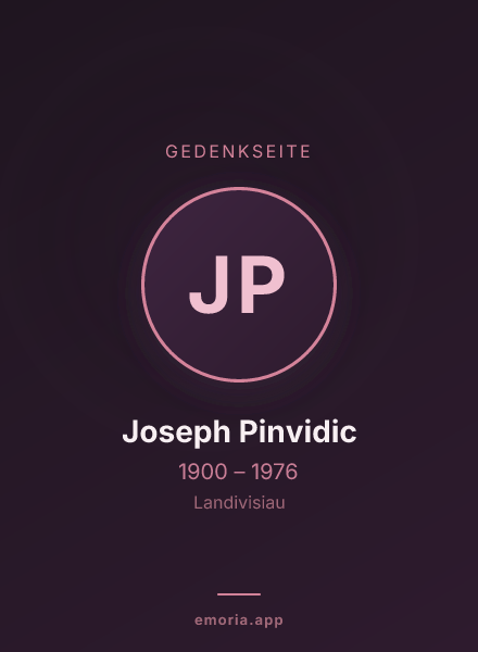 Gedenkportrait von Joseph Pinvidic