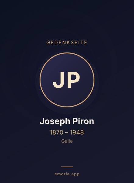 Gedenkportrait von Joseph Piron