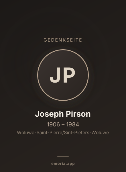 Gedenkportrait von Joseph Pirson