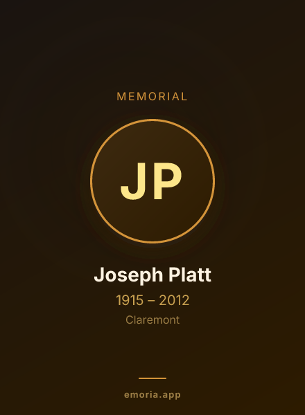 Memorial portrait of Joseph Platt