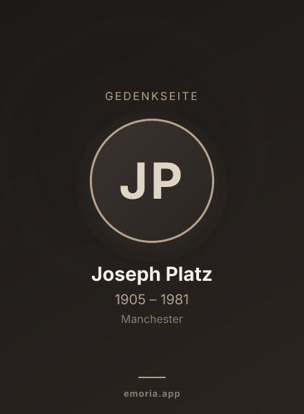 Gedenkportrait von Joseph Platz