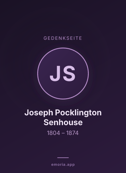 Gedenkportrait von Joseph Pocklington Senhouse