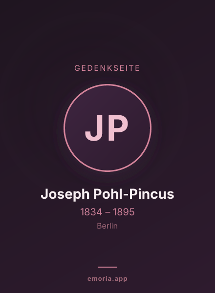 Gedenkportrait von Joseph Pohl-Pincus