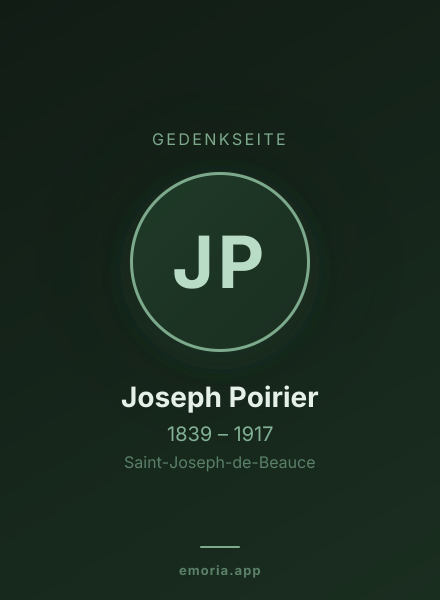 Gedenkportrait von Joseph Poirier