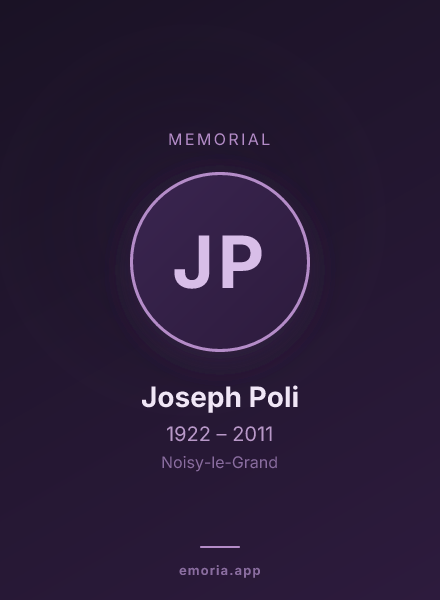 Memorial portrait of Joseph Poli