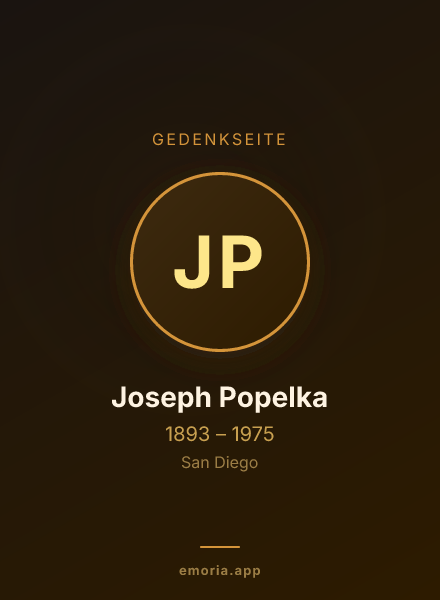 Gedenkportrait von Joseph Popelka