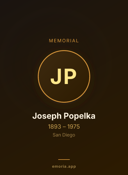 Memorial portrait of Joseph Popelka