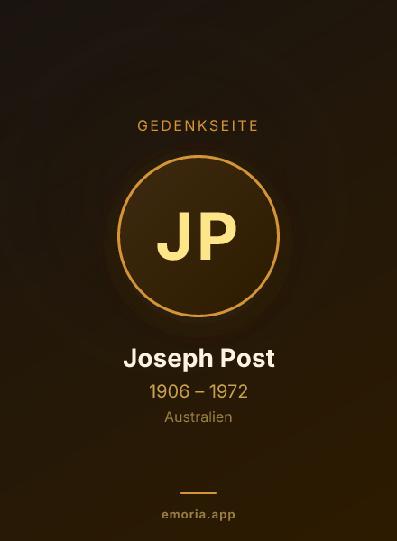 Gedenkportrait von Joseph Post