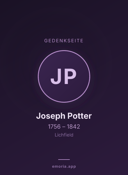 Gedenkportrait von Joseph Potter
