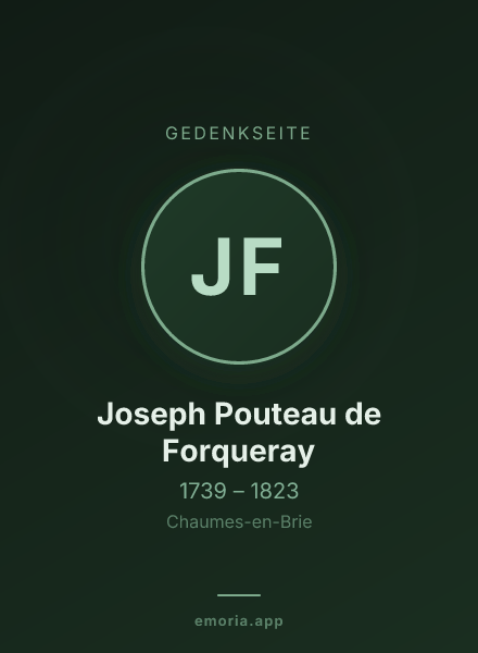 Gedenkportrait von Joseph Pouteau de Forqueray