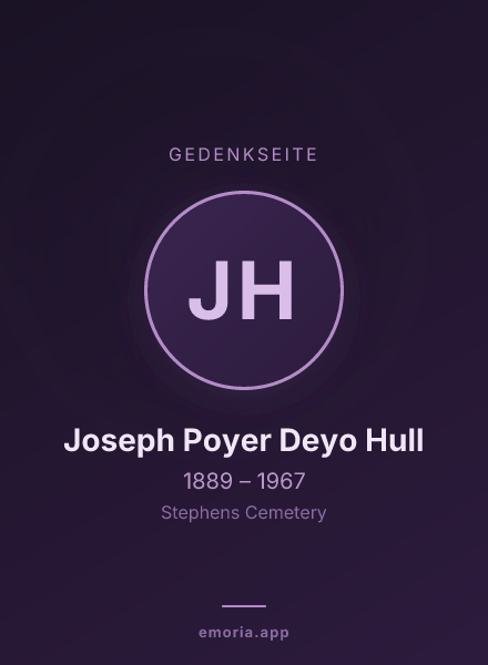 Gedenkportrait von Joseph Poyer Deyo Hull