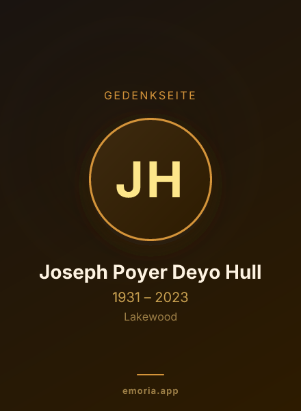 Gedenkportrait von Joseph Poyer Deyo Hull