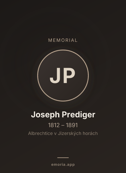Memorial portrait of Joseph Prediger
