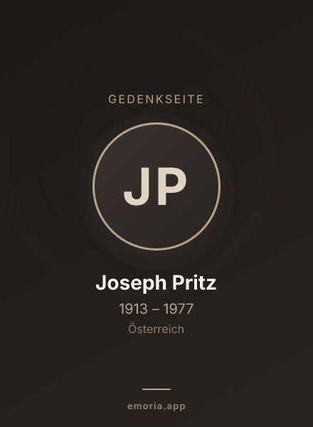Gedenkportrait von Joseph Pritz