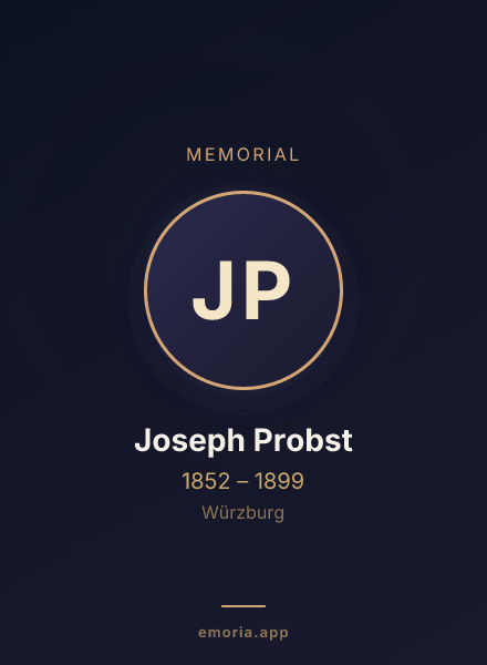 Memorial portrait of Joseph Probst