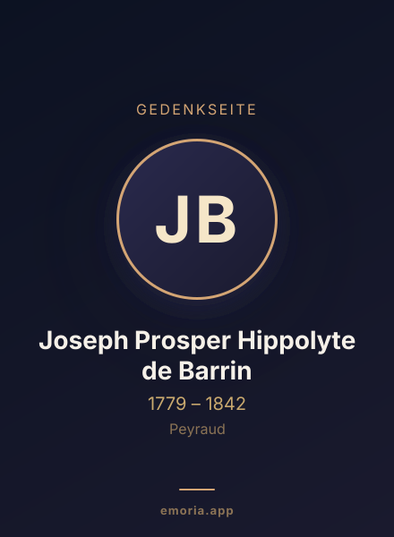 Gedenkportrait von Joseph Prosper Hippolyte de Barrin