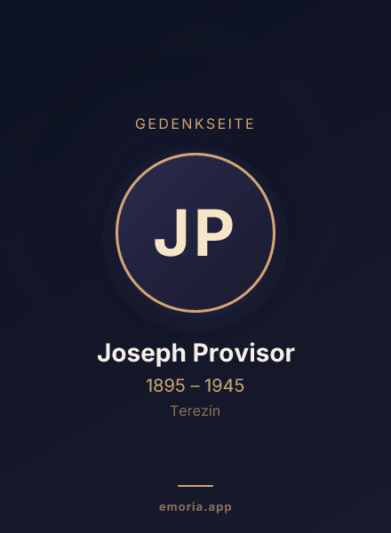 Gedenkportrait von Joseph Provisor