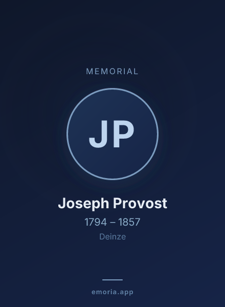 Memorial portrait of Joseph Provost