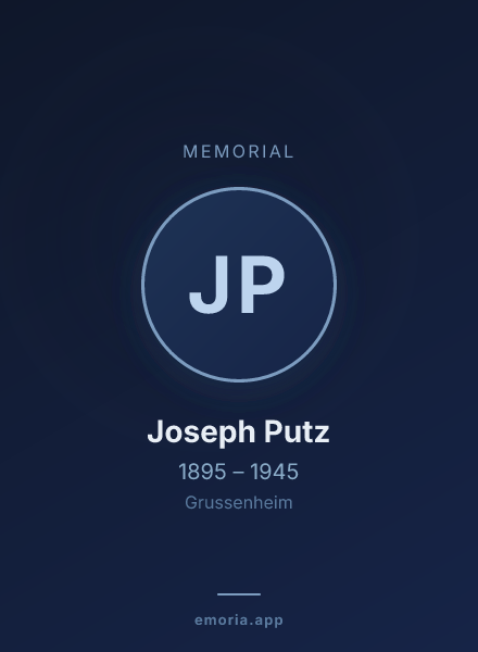 Memorial portrait of Joseph Putz