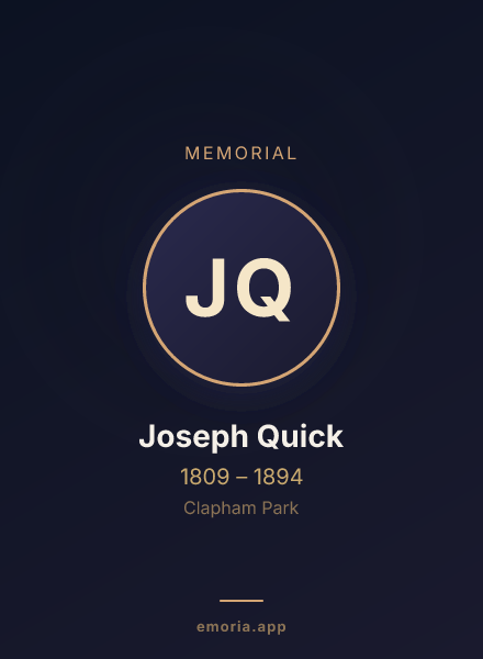 Memorial portrait of Joseph Quick