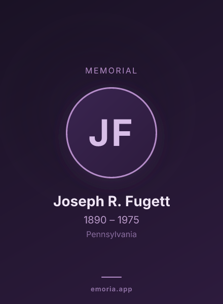 Memorial portrait of Joseph R. Fugett