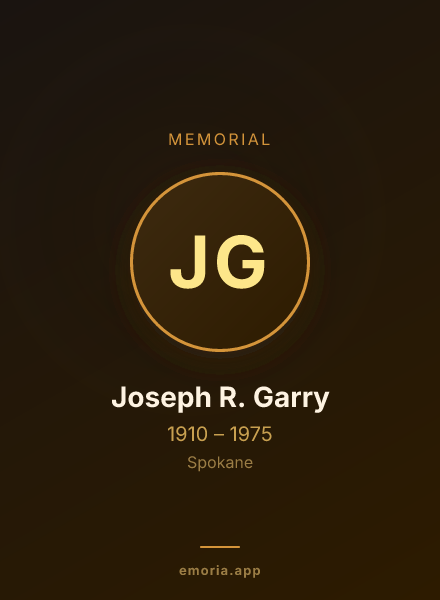Memorial portrait of Joseph R. Garry