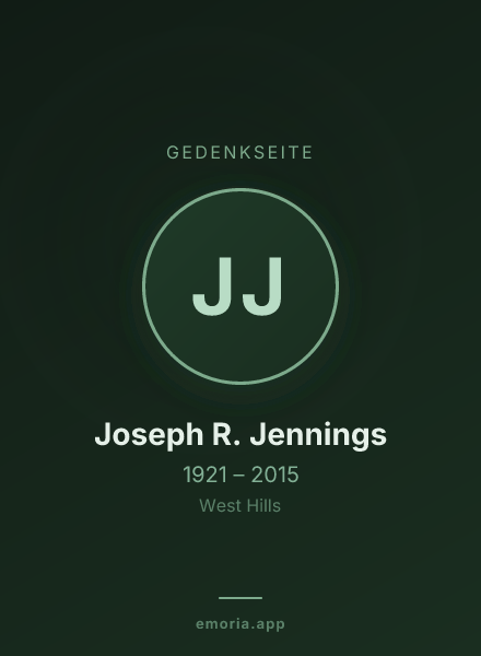 Gedenkportrait von Joseph R. Jennings