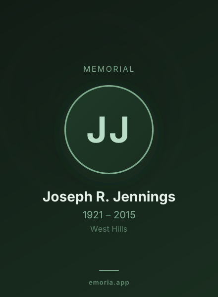 Memorial portrait of Joseph R. Jennings