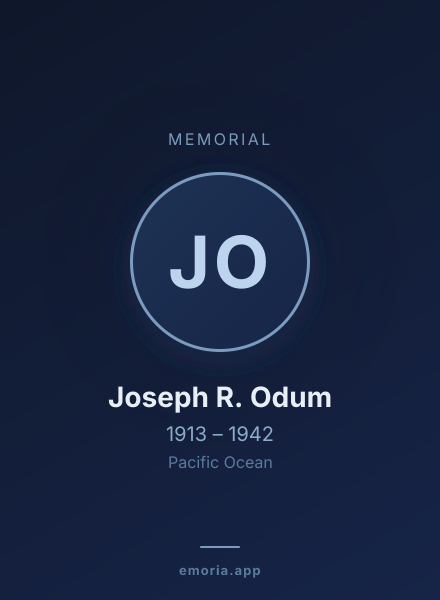 Memorial portrait of Joseph R. Odum