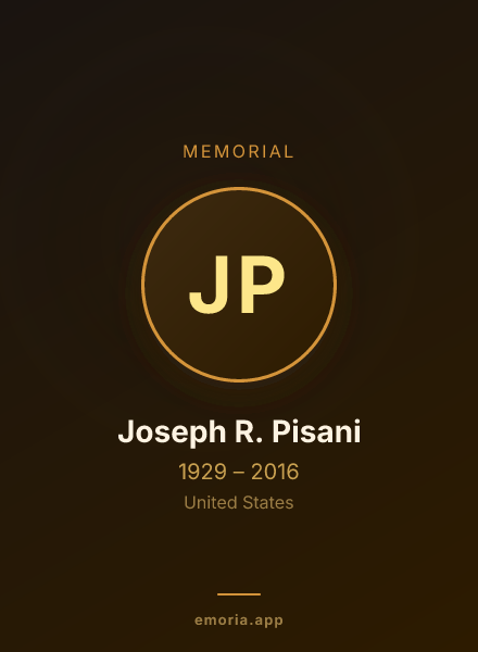 Memorial portrait of Joseph R. Pisani