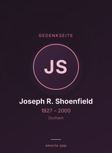 Gedenkportrait von Joseph R. Shoenfield
