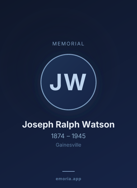 Memorial portrait of Joseph Ralph Watson
