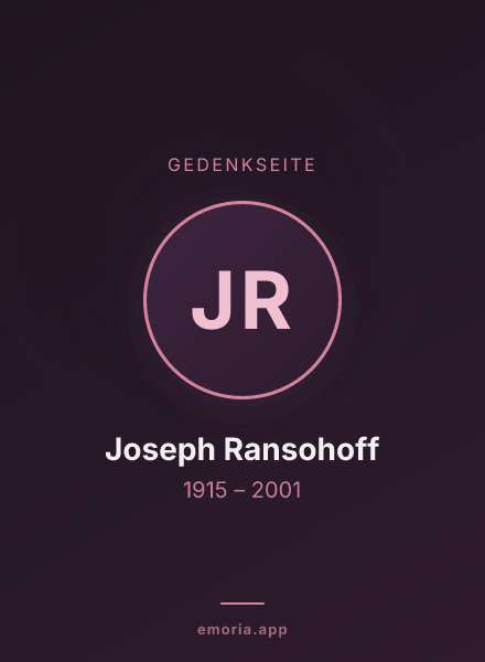 Gedenkportrait von Joseph Ransohoff
