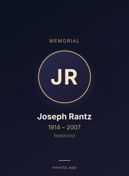 Memorial portrait of Joseph Rantz