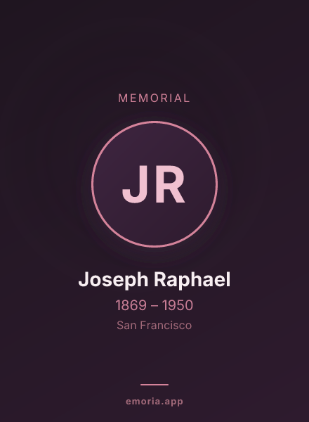 Memorial portrait of Joseph Raphael