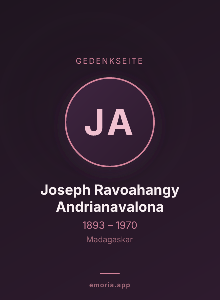 Gedenkportrait von Joseph Ravoahangy Andrianavalona