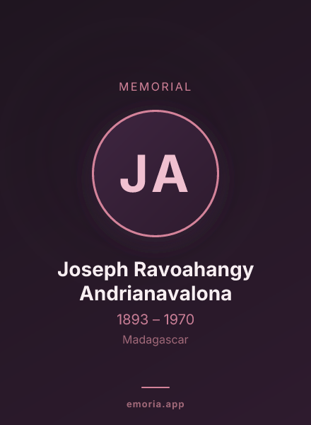 Memorial portrait of Joseph Ravoahangy Andrianavalona