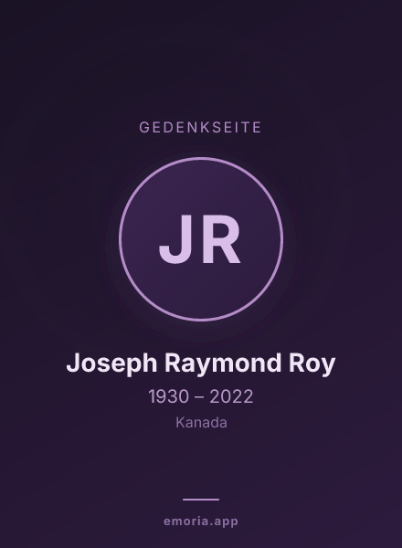 Gedenkportrait von Joseph Raymond Roy