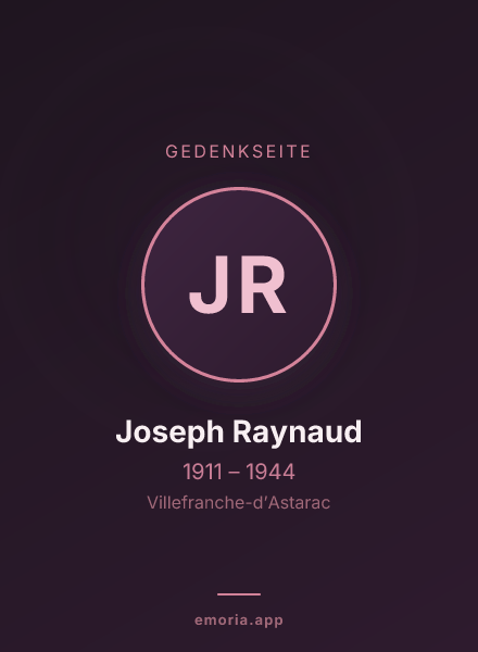 Gedenkportrait von Joseph Raynaud