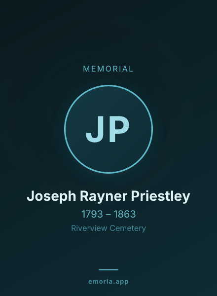 Memorial portrait of Joseph Rayner Priestley