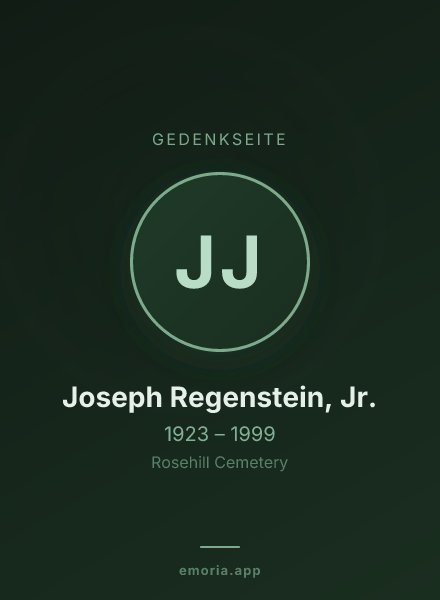 Gedenkportrait von Joseph Regenstein, Jr.