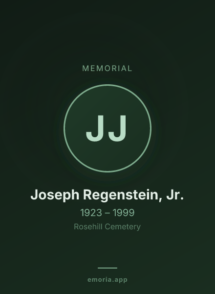 Memorial portrait of Joseph Regenstein, Jr.