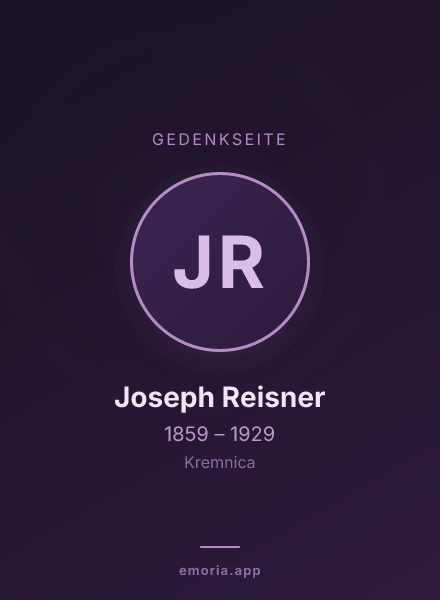 Gedenkportrait von Joseph Reisner