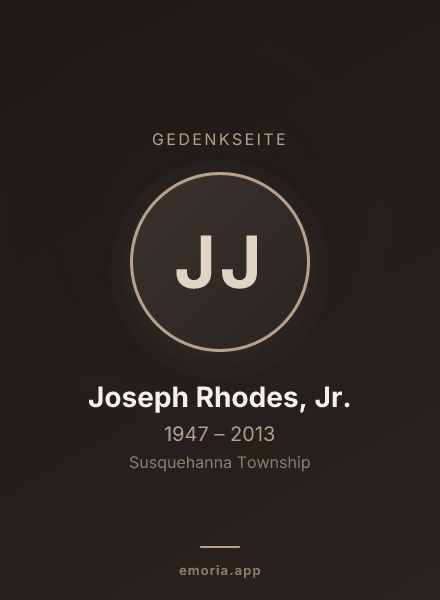 Gedenkportrait von Joseph Rhodes, Jr.