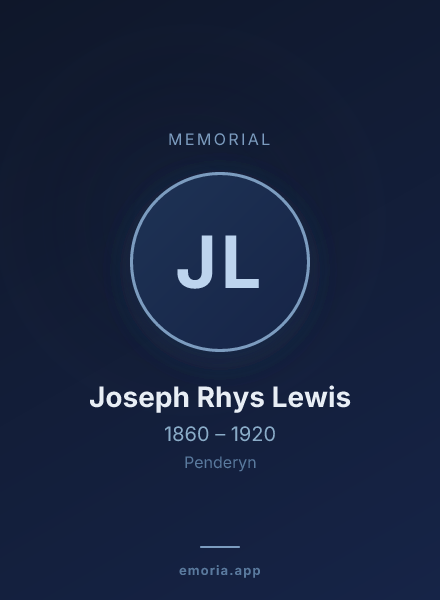 Memorial portrait of Joseph Rhys Lewis
